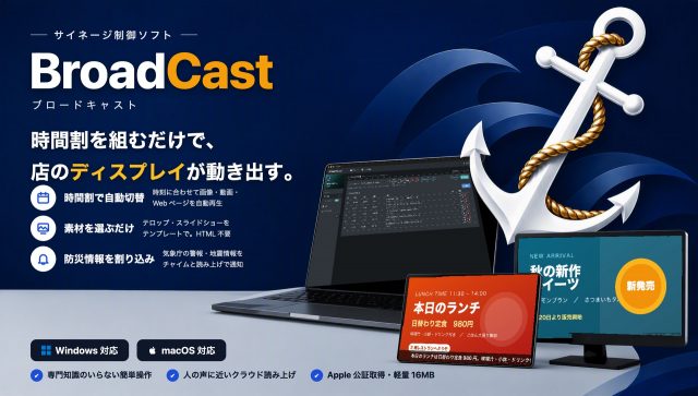 サイネージ制御ソフト「BroadCast ブロードキャスト」